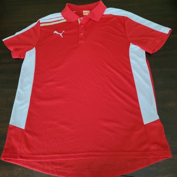 PUMA Sport Lifestyle Men's Red Golf Polo Size L - Picture 2 of 8